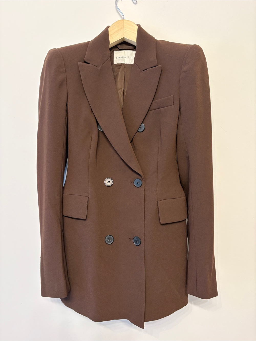 Aritzia Babaton dark brown crepette Sonia blazer sz 4 preloved
